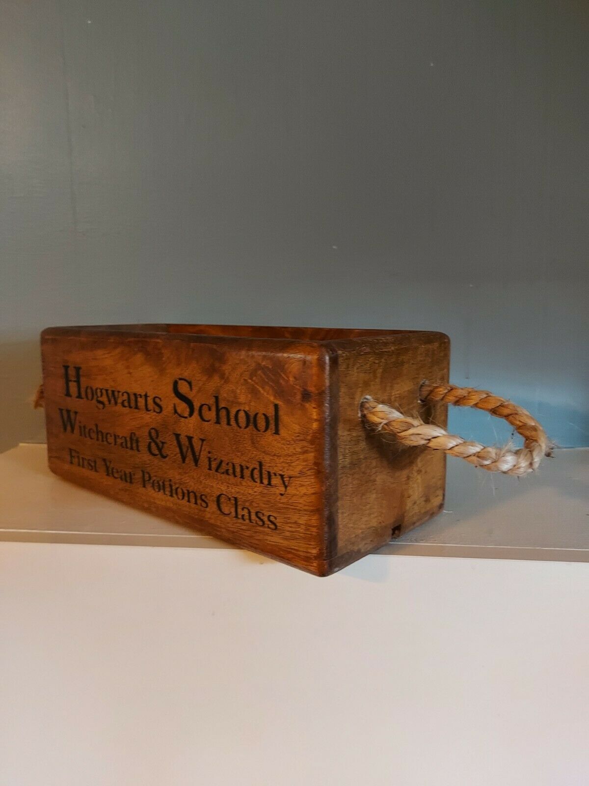 Hogwarts School Rope Wooden Storage Box SML - Image 2