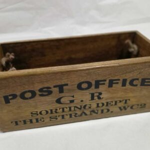 Vintage Style POST OFFICE Wooden Box / Crates Storage With Rope Handle (S)