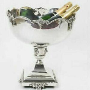 Elegant Punch bowl with lion face base Sheffield Nickle Plated Champagne Wine Cooler