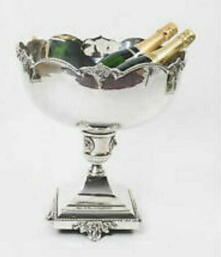 Elegant Punch bowl with lion face base Sheffield Nickle Plated Champagne Wine Cooler