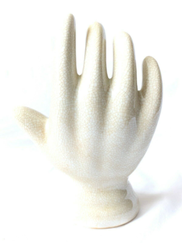 7" palmistry hand- crackle glaze finish black lettering details - Image 3