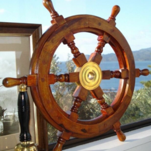 18″ Durable Wooden Brass Ship Wheel