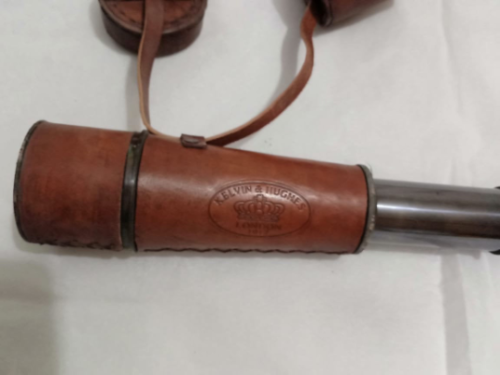 17" Inch Antique Maritime Brass Leather Telescope Nautical Vintage Spyglass - Image 3