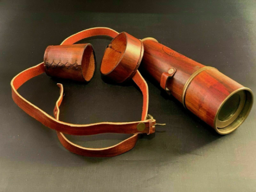 17" Inch Antique Maritime Brass Leather Telescope Nautical Vintage Spyglass - Image 4