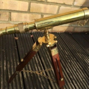 Handmade 10 Inch Antique Brass Telescope Working Spyglass With Tripod Stand