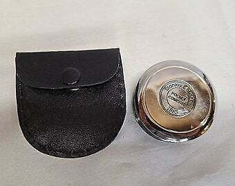 Nautical Robert Frost Poem chrome Pocket Compass with Black Leather Case