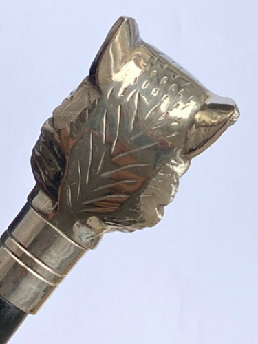 Victorian style horse face black wooden walking stick solid brass(NICKLE PLATED) - Image 2