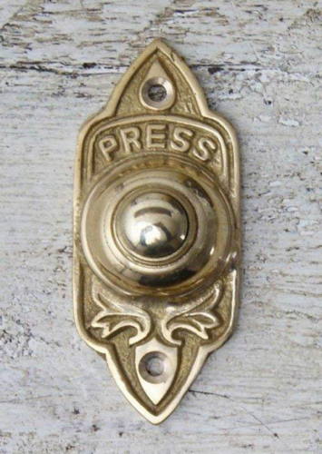 Victorian Style Door Bell Push Button with Gold brass finish Main Wire (PTD) - Image 2