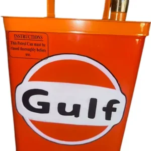 Vintage Style Petrol Fuel Can Gulf Square Oil Logo Iron storage(Large)Size 30cm