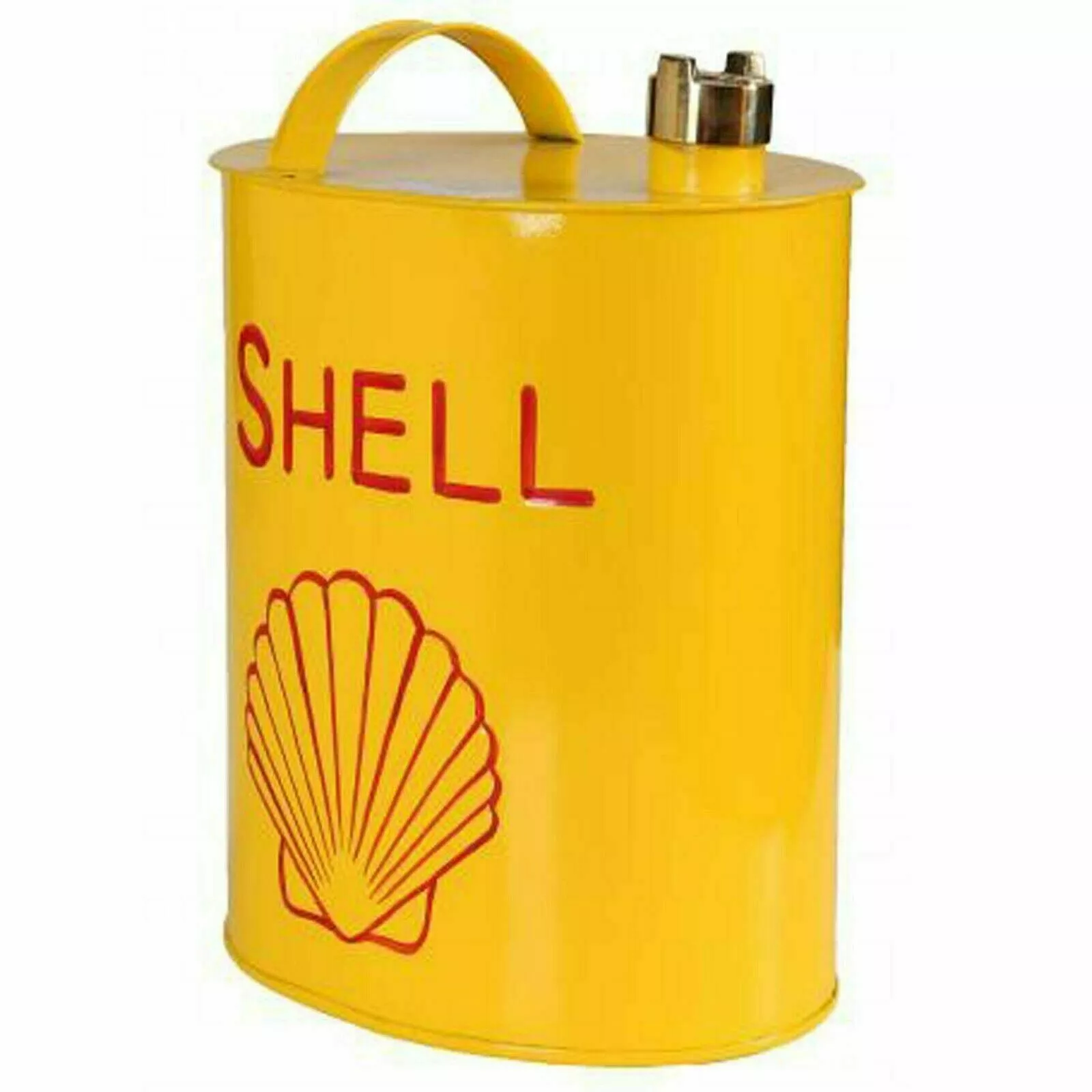 Decorative Shell Oval Petrol Can with Brass Cap Oil Jerry Can, garage tools