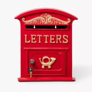 Red Post Box Wall Mounted Simple Design Mailbox in LetterDesign