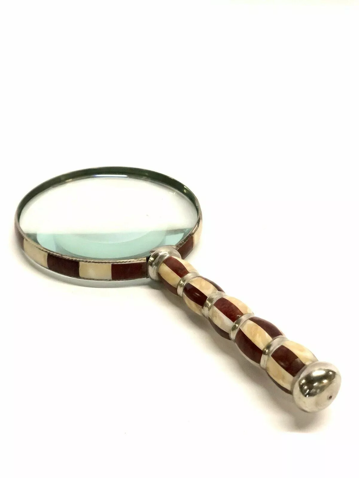 Nautical Magnifying Glass Red mother Of Pearl Dia 4" Office corporate Gift
