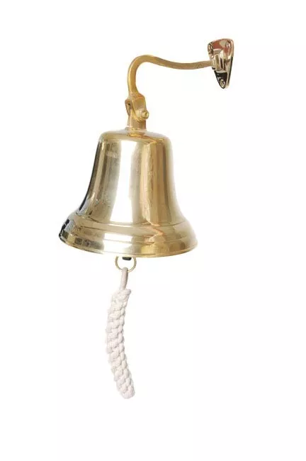 Solid 5'' brass ship pub door bell with heavy mounting bracket& lanyard - Image 5