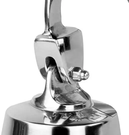 Solid 5 Inch Nickle Finish Ship Pub Door Bell With Mounting Bracket and Lanyard - Image 2