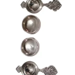 Pair of Flower design Victorian Style silver plated tea strainers