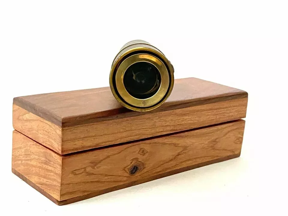 Brass Telescope with Leather Sheathed Marine Time Vintage Antique 18" (USED) - Image 4