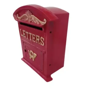 Red Post Box Wall Mounted Simple Design Mailbox in LetterDesign