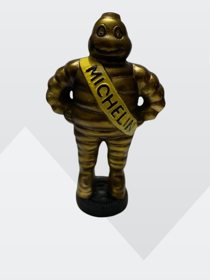 15" Michelin Man Cast ALU With Painted BRASS Antique Finish Original - Image 3