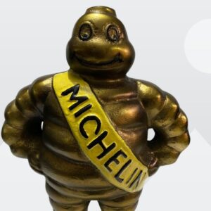 15″ Michelin Man Cast ALU With Painted BRASS Antique Finish Original