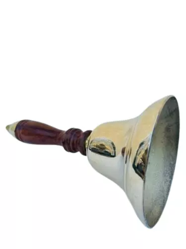 29 Cm Height / Dinner / School / Reception Wooden Handle Bell Solid Brass - Image 3